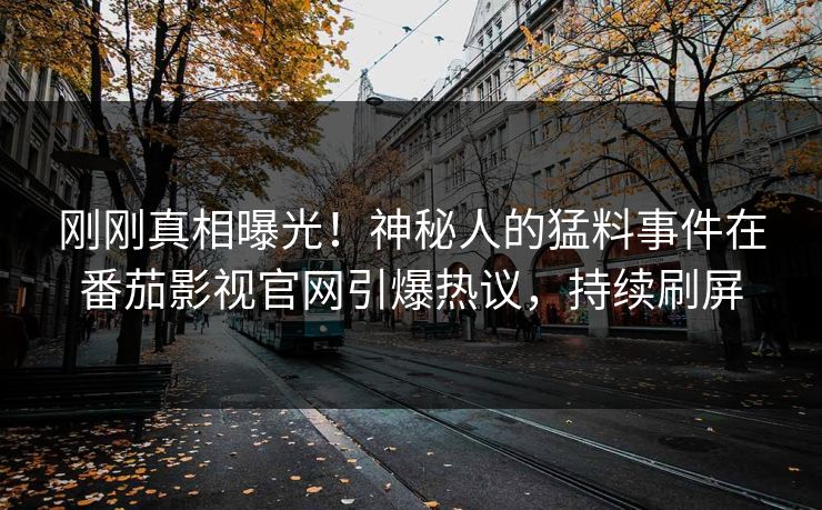 刚刚真相曝光！神秘人的猛料事件在番茄影视官网引爆热议，持续刷屏