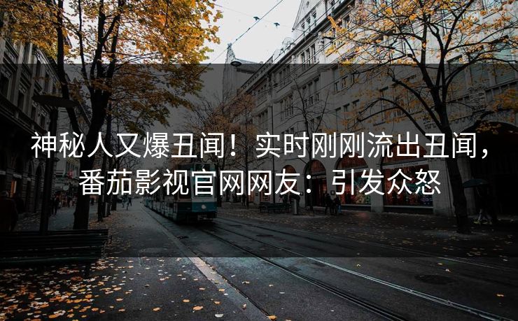 神秘人又爆丑闻！实时刚刚流出丑闻，番茄影视官网网友：引发众怒